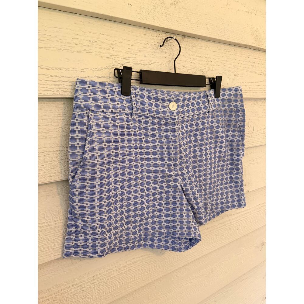 LOFT Outlet Blue White Patterned Shorts Size 10 4” Inseam - Picture 3 of 8